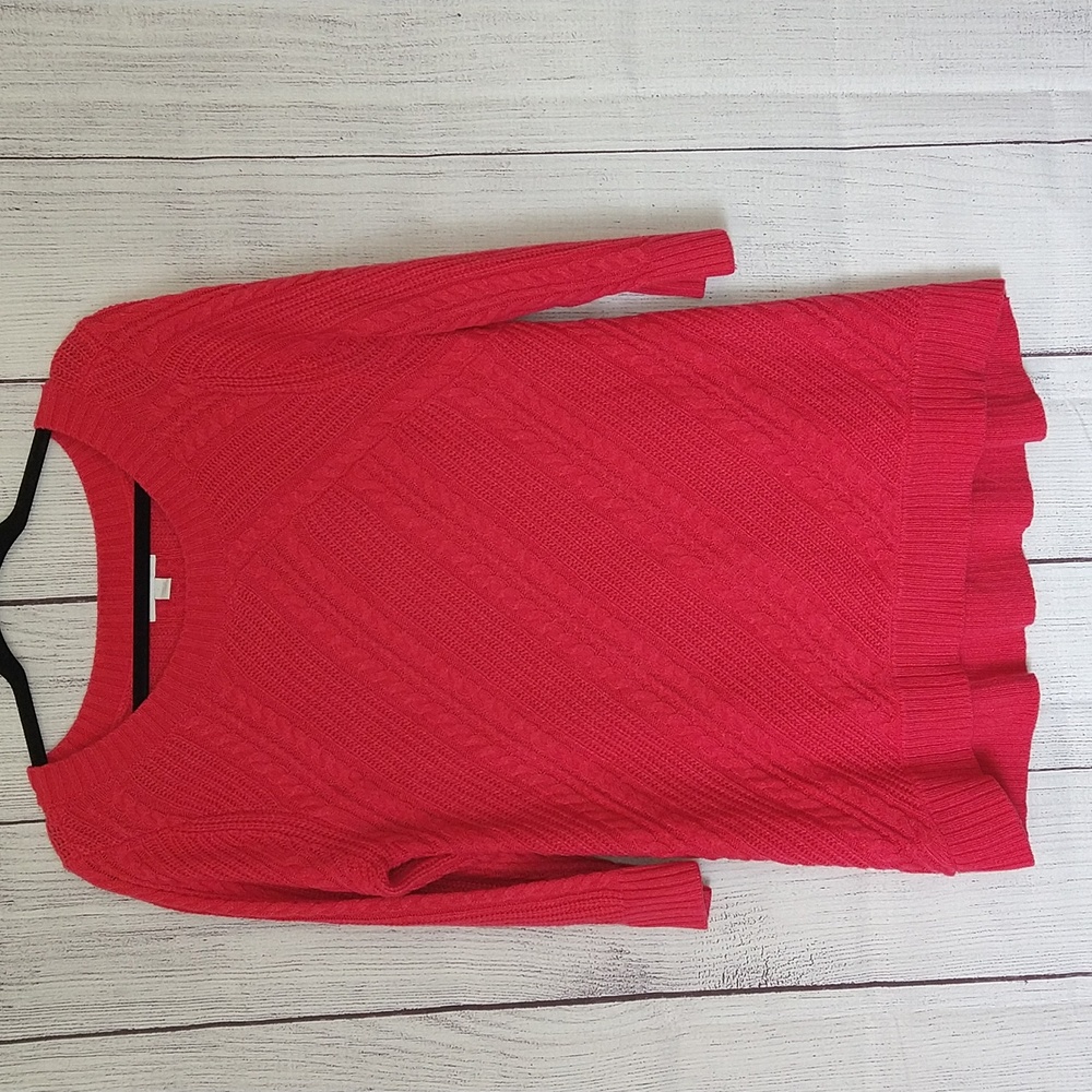 New York & Company pink pullover sweater tunic size large